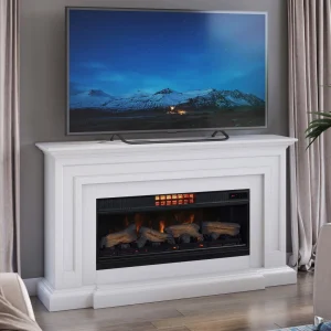 Tresanti Gwendolyn Wall Mantel with ClassicFlame CoolGlow 2-in-1 Electric Fireplace and Fan
