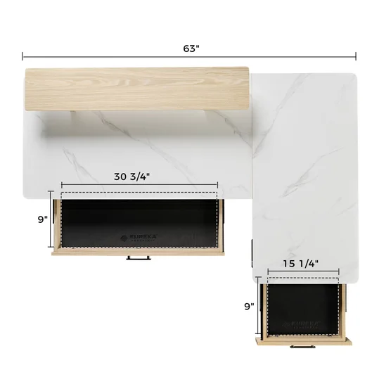 Eureka Ergonomic Ark 63” x 39” L-shaped Executive Adjustable Desk - Image 2