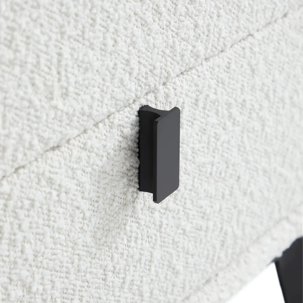 Cushy Boucle Fabric Nightstand – Soft-Touch Bedside Table with Drawer in Textured Bouclé Upholstery - Image 3