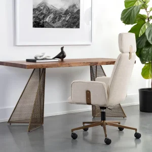 Alternative view of Mickey Desk Modern Writing Desk with Storage for Home Office, Study Room, or Bedroom Workspace