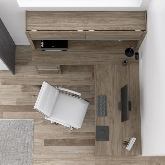 Stoneham L-Shaped Desk with Hutch and Pedestal - Image 3