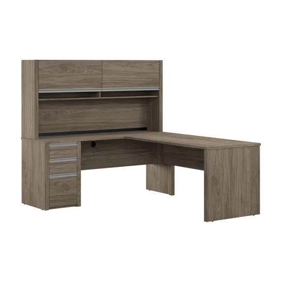 Stoneham L-Shaped Desk with Hutch and Pedestal - Image 4