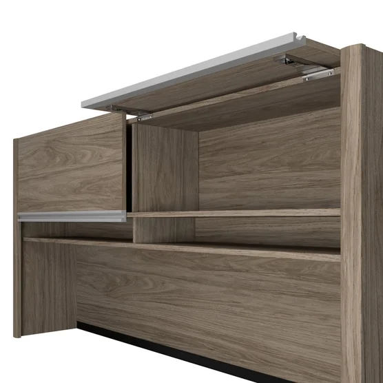 Stoneham L-Shaped Desk with Hutch and Pedestal - Image 5