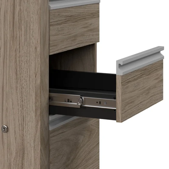 Stoneham L-Shaped Desk with Hutch and Pedestal - Image 6