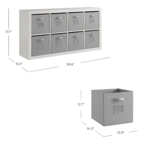 Alternative view of Onin Room Divider with 8 Storage Bins