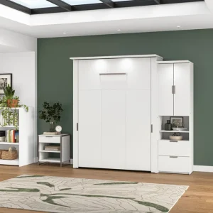 Alternative view of Lumina Queen Murphy Bed with Storage Cabinet