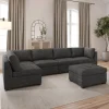 Thomasville Tisdale Modular Sectional 6-piece Dark Gray with Storage Ottoman