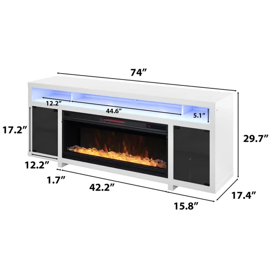 Tresanti Bennett LED TV Console with ClassicFlame Electric Fireplace - Image 3