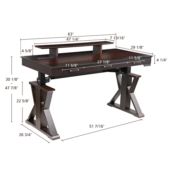 Eureka Ergonomic Ark XP 63” x 29” Executive Adjustable Desk - Image 6