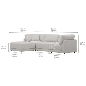 Alternative view of Dayna 4-piece Fabric Modular Sectional