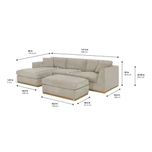 Alternative view of Henredon Caley Reversible Sofa Chaise with Ottoman