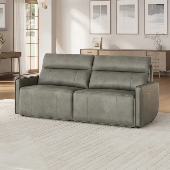 Henredon Keira Leather Zero-gravity Reclining Sofa - Image 2