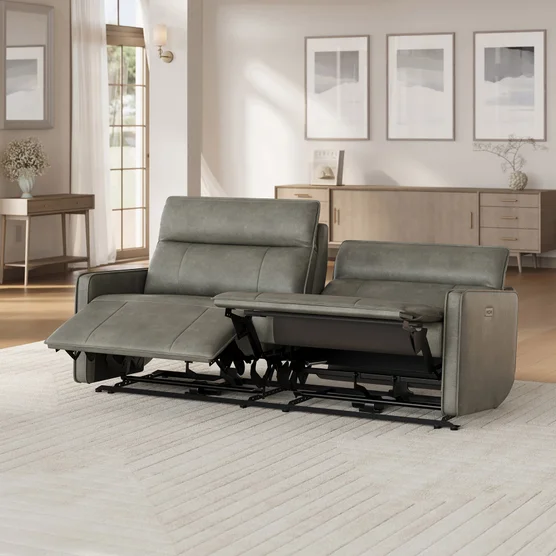 Henredon Keira Leather Zero-gravity Reclining Sofa