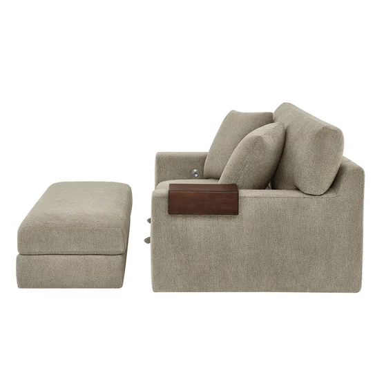 Thomasville Gilroy Fabric Oversized Storage Chair and Storage Ottoman - Image 4