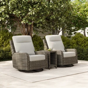 Thomasville Elko 3-piece Outdoor Patio Swivel Glider Recliner Set