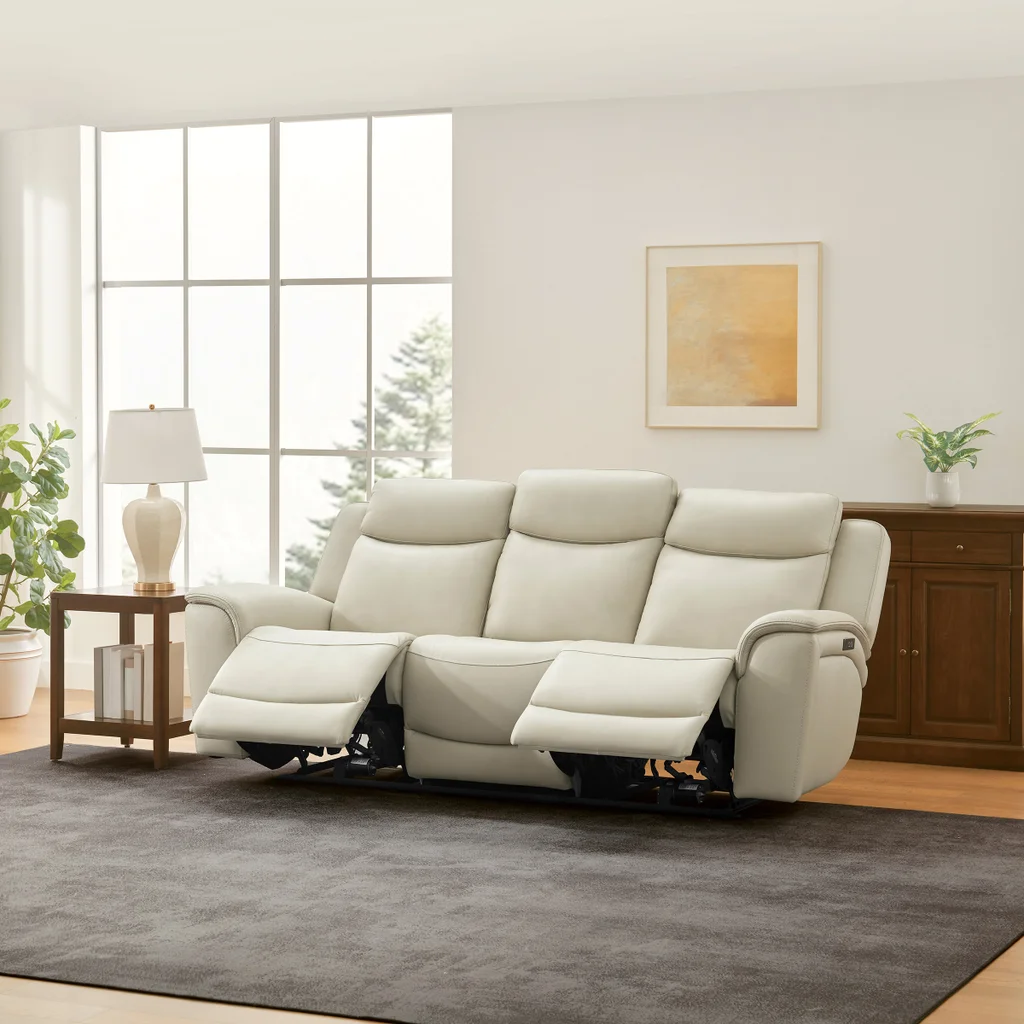Sanders Leather Power Reclining Sofa with Power Headrests