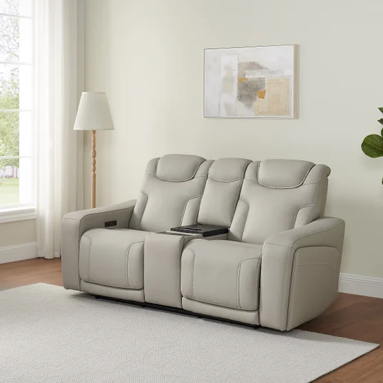 Alton Leather Power Reclining Sofa with Power Headrests and Cooling Unit - Image 3