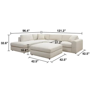 Alternative view of Andee Fabric Sectional with Ottoman