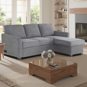 Coddle Cameron Convertible Sofa with Reversible Chaise and Storage, Gray