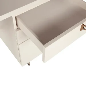Alternative view of Celine Sleek Home Office Desk – Contemporary Workstation with Drawer Storage in Matte Cream