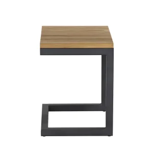 Alternative view of Geneve C-Shaped End Table in Matte Black Metal – Space-Saving Accent Table for Sofa or Bedside