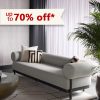 Bromley Sofa – Voluminous Grey Couch with Wide Armrests