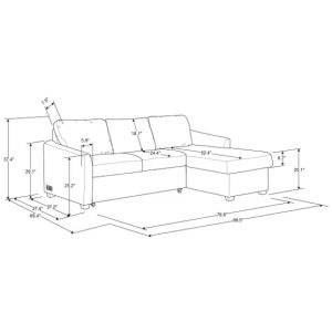 Alternative view of Coddle Cameron Convertible Sofa with Reversible Chaise and Storage, Beige