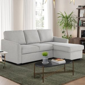 Coddle Cameron Convertible Sofa with Reversible Chaise and Storage, Beige